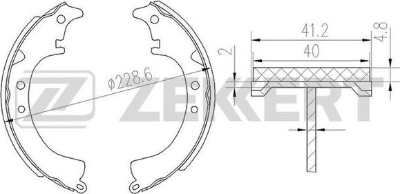 Zekkert BK-4122 - Комплект гальм, барабанний механізм avtolavka.club