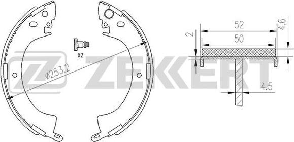 Zekkert BK-4174 - Комплект гальм, барабанний механізм avtolavka.club