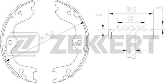 Zekkert BK-4171 - Комплект гальм, барабанний механізм avtolavka.club