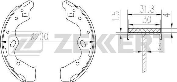 Zekkert BK-4172 - Комплект гальм, барабанний механізм avtolavka.club