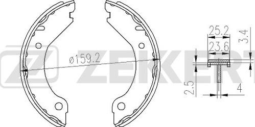 Zekkert BK-4369 - Комплект гальм, барабанний механізм avtolavka.club