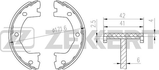 Zekkert BK-4315 - Комплект гальм, барабанний механізм avtolavka.club