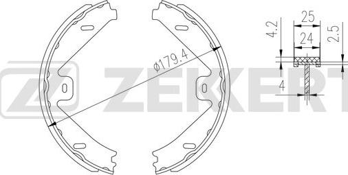 Zekkert BK-4328 - Комплект гальм, барабанний механізм avtolavka.club