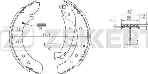 Zekkert BK-4375 - Комплект гальм, барабанний механізм avtolavka.club