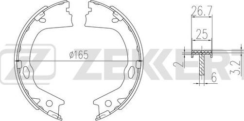 Zekkert BK-4373 - Комплект гальм, барабанний механізм avtolavka.club