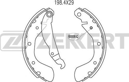 Zekkert BK-4286 - Комплект гальм, барабанний механізм avtolavka.club