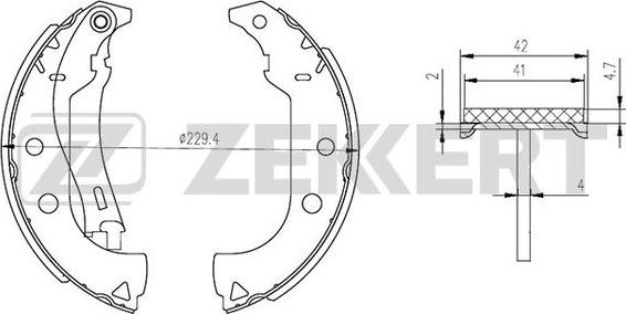 Zekkert BK-4281 - Комплект гальм, барабанний механізм avtolavka.club