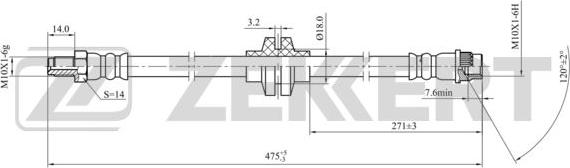 Zekkert BS-9425 - Гальмівний шланг avtolavka.club