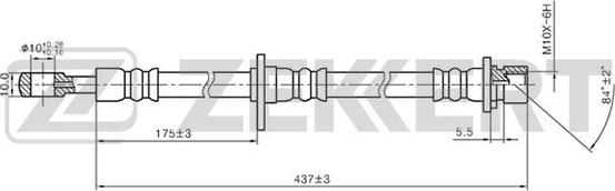 Zekkert BS-9265 - Гальмівний шланг avtolavka.club