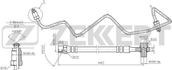 Zekkert BS-9239 - Гальмівний шланг avtolavka.club