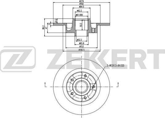 Zekkert BS-5998BZ - Гальмівний диск avtolavka.club