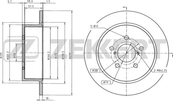 BOSCH 0986AB6492 - Гальмівний диск avtolavka.club