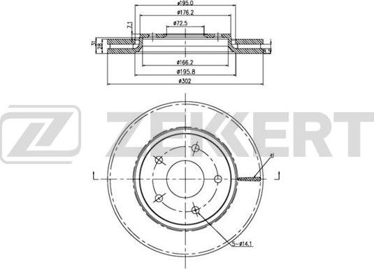 Zekkert BS-5505B - Гальмівний диск avtolavka.club