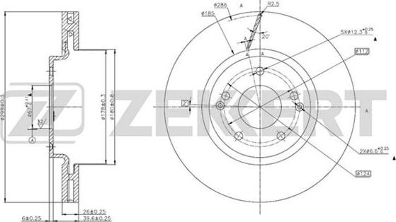 Zekkert BS-5647 - Гальмівний диск avtolavka.club