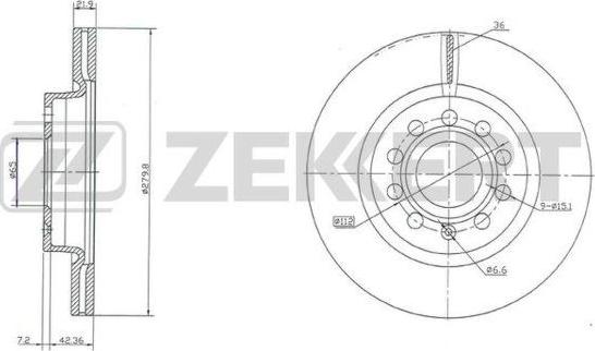 Zekkert BS-5041 - Гальмівний диск avtolavka.club