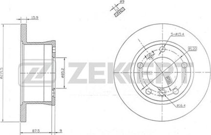 Zekkert BS-5054 - Гальмівний диск avtolavka.club