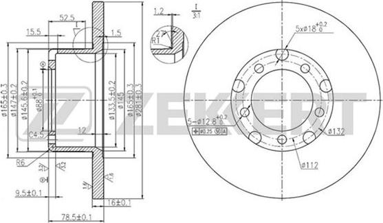 Zekkert BS-5055 - Гальмівний диск avtolavka.club