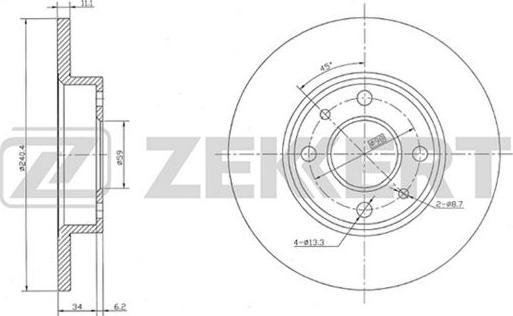 Zekkert BS-5007 - Гальмівний диск avtolavka.club