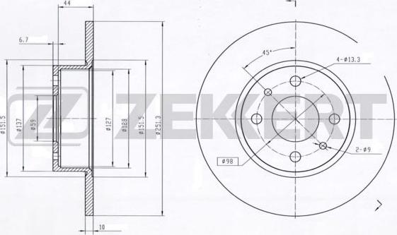 Zekkert BS-5013 - Гальмівний диск avtolavka.club