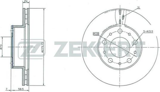 Zekkert BS-5152 - Гальмівний диск avtolavka.club