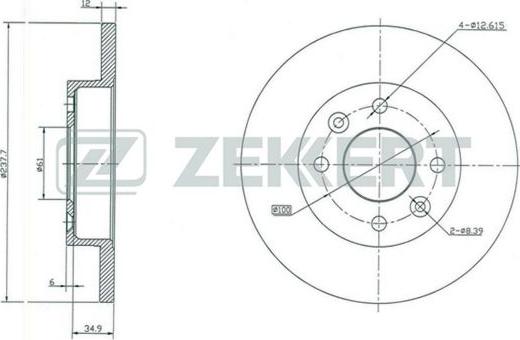 Zekkert BS-5105 - Гальмівний диск avtolavka.club