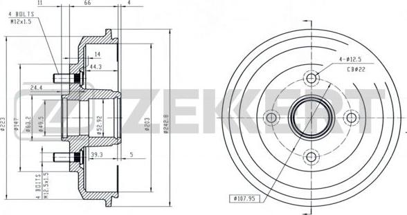 Zekkert BS-5170 - Гальмівний барабан avtolavka.club