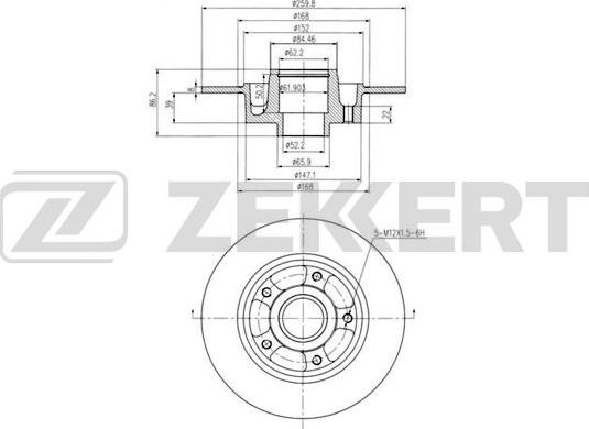 Zekkert BS-5878BZ - Гальмівний диск avtolavka.club