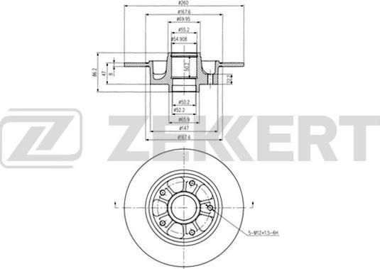 Zekkert BS-5877BZ - Гальмівний диск avtolavka.club