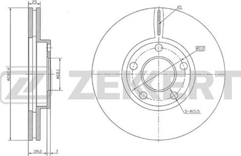 Zekkert BS-5257 - Гальмівний диск avtolavka.club