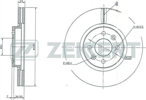 Zekkert BS-5214 - Гальмівний диск avtolavka.club