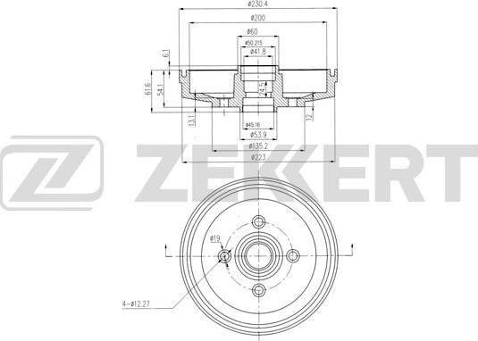 Zekkert BS-5235 - Гальмівний барабан avtolavka.club