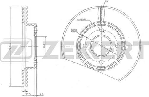 Zekkert BS-5227 - Гальмівний диск avtolavka.club