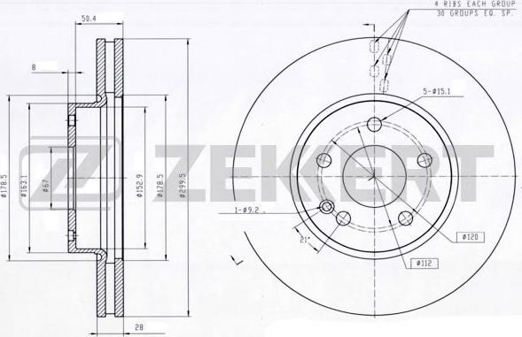 Zekkert BS-5277 - Гальмівний диск avtolavka.club