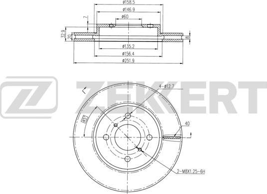 Zekkert BS-6443 - Гальмівний диск avtolavka.club