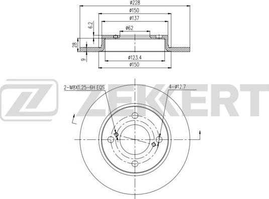 Zekkert BS-6439 - Гальмівний диск avtolavka.club