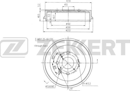 Zekkert BS-6435 - Гальмівний барабан avtolavka.club