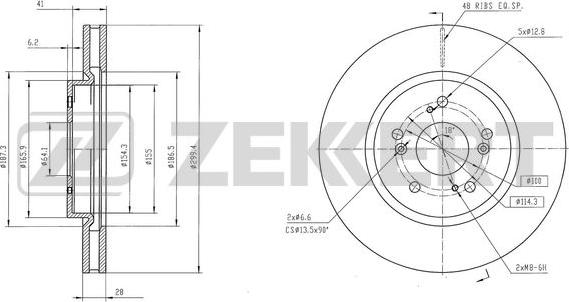 Zekkert BS-6586 - Гальмівний диск avtolavka.club