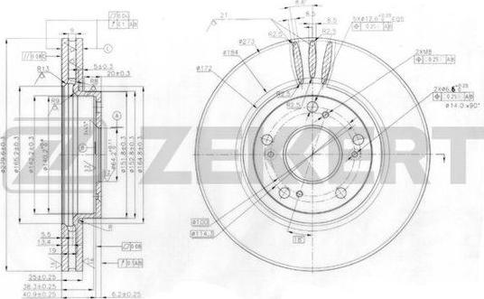 Zekkert BS-6019 - Гальмівний диск avtolavka.club