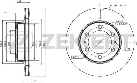 Zekkert BS-6082 - Гальмівний диск avtolavka.club