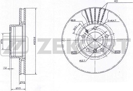 Zekkert BS-6129 - Гальмівний диск avtolavka.club