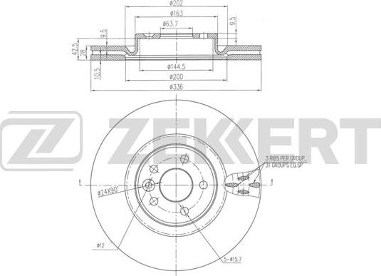 Zekkert BS-6349 - Гальмівний диск avtolavka.club