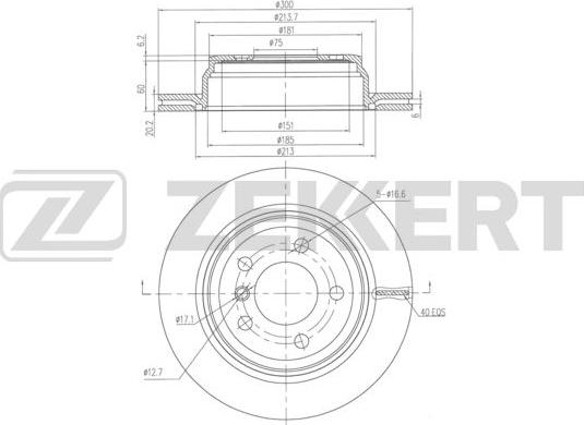 Zekkert BS-6338 - Гальмівний диск avtolavka.club