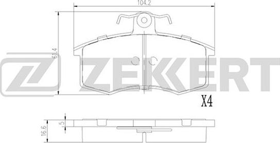 Zekkert BS-1927 - Гальмівні колодки, дискові гальма avtolavka.club