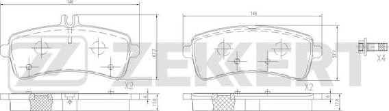 Zekkert BS-1413 - Гальмівні колодки, дискові гальма avtolavka.club