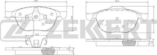 Zekkert BS-1599 - Гальмівні колодки, дискові гальма avtolavka.club