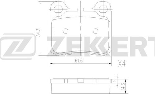 Zekkert BS-1581 - Гальмівні колодки, дискові гальма avtolavka.club