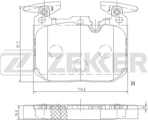 Zekkert BS-1692 - Гальмівні колодки, дискові гальма avtolavka.club