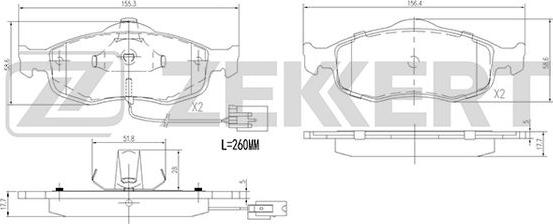 Zekkert BS-1620 - Гальмівні колодки, дискові гальма avtolavka.club