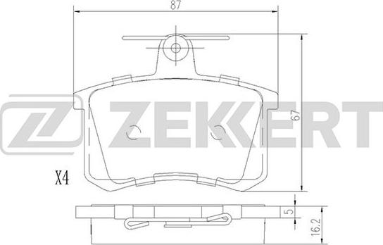 Zekkert BS-1096 - Гальмівні колодки, дискові гальма avtolavka.club