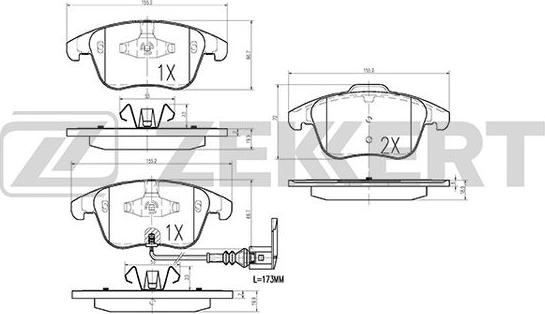 Zekkert BS-1009 - Гальмівні колодки, дискові гальма avtolavka.club